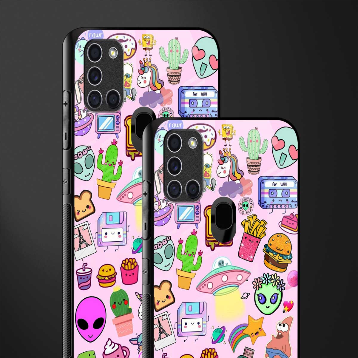 alien stickers studio glass case for samsung galaxy a21s image-2