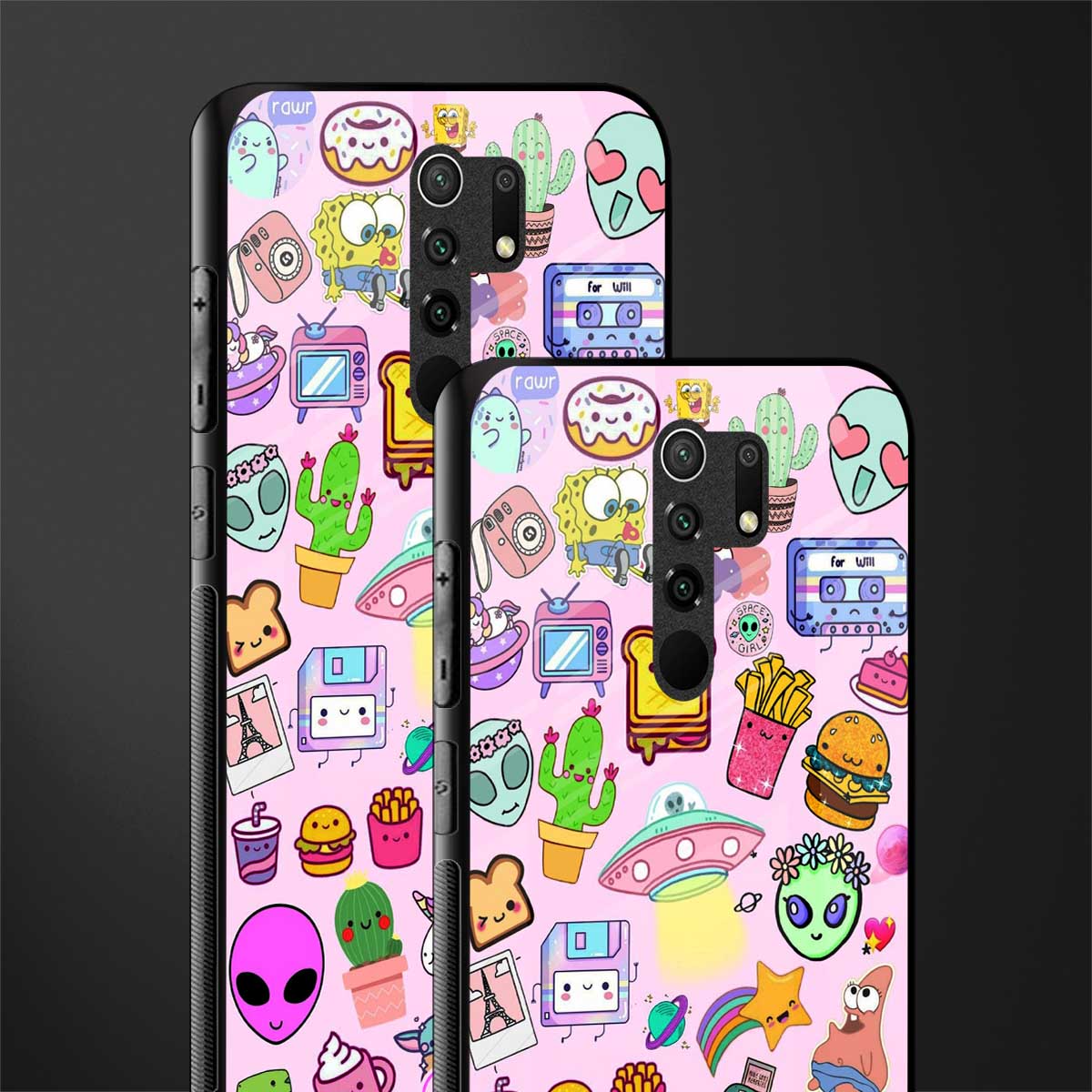 alien stickers studio glass case for poco m2 reloaded image-2
