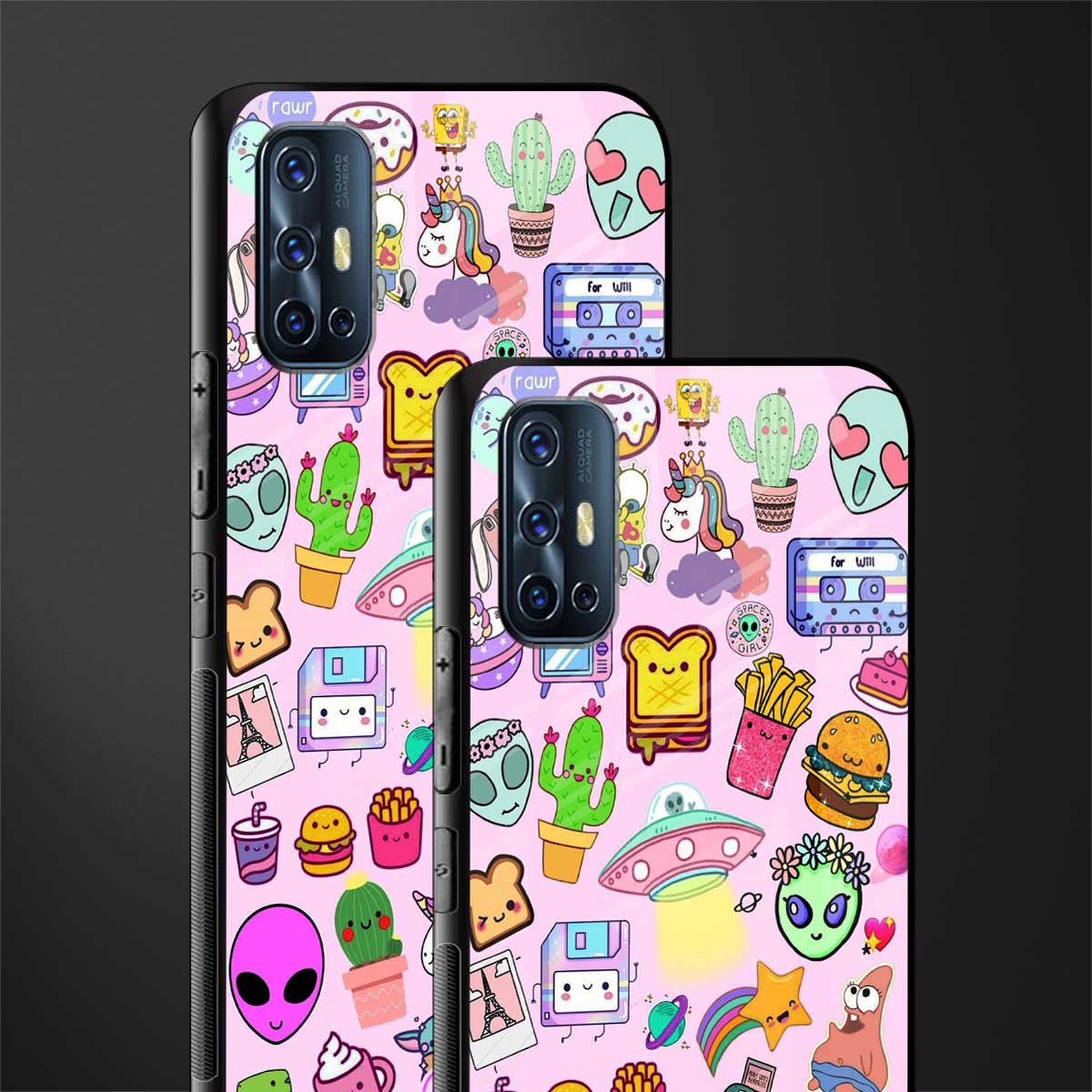 alien stickers studio glass case for vivo v17 image-2