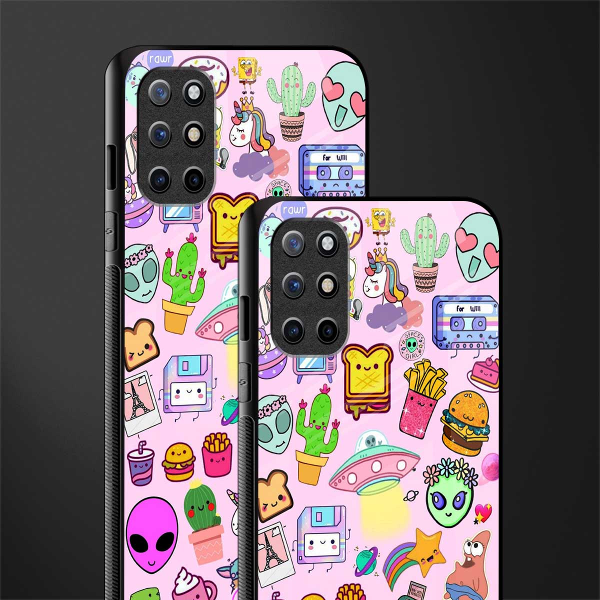 alien stickers studio glass case for oneplus 8t image-2
