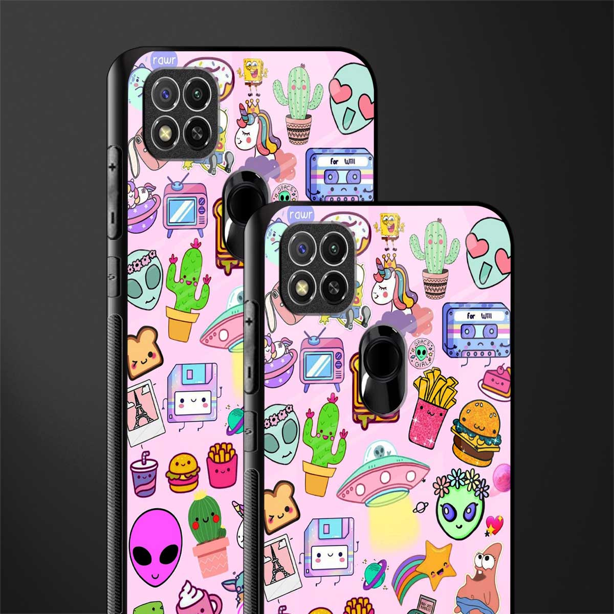 alien stickers studio glass case for redmi 9 image-2