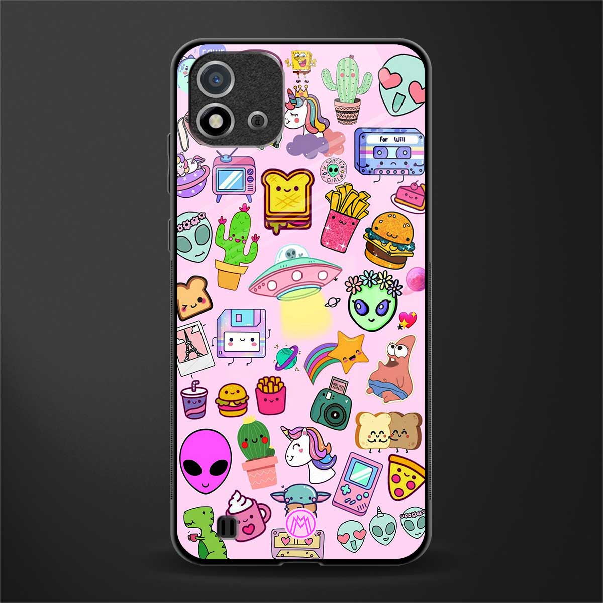alien stickers studio glass case for realme c20 image