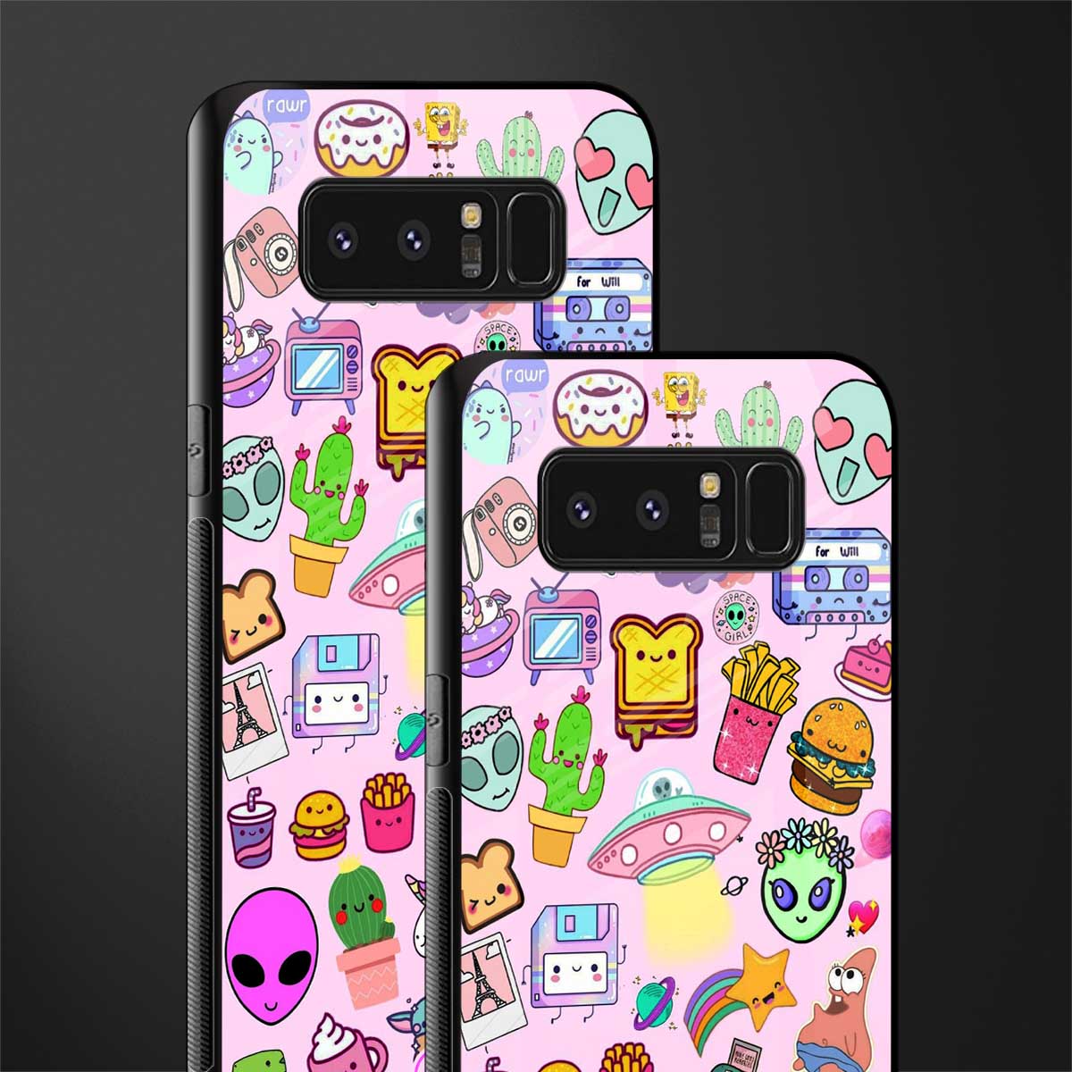 alien stickers studio glass case for samsung galaxy note 8 image-2