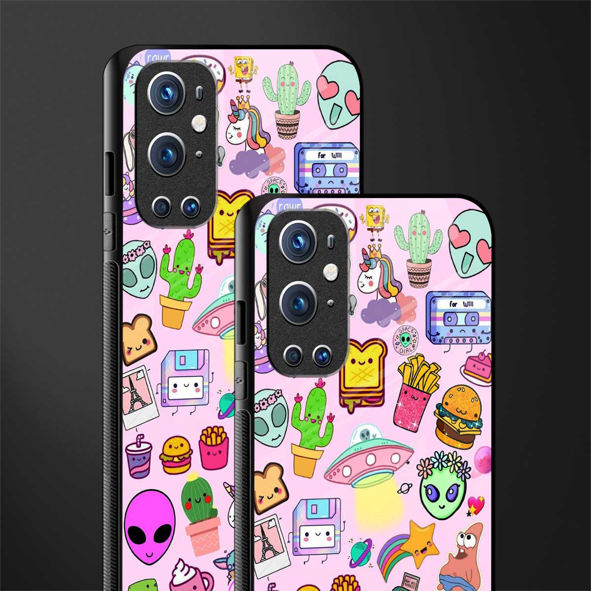 alien stickers studio glass case for oneplus 9 pro image-2