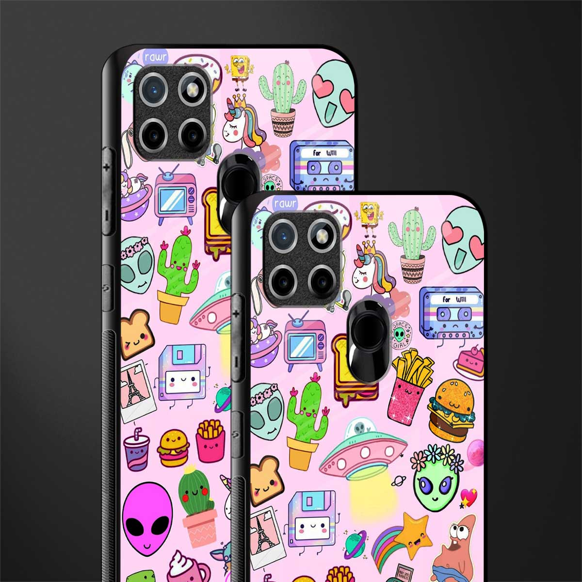 alien stickers studio glass case for realme c21 image-2