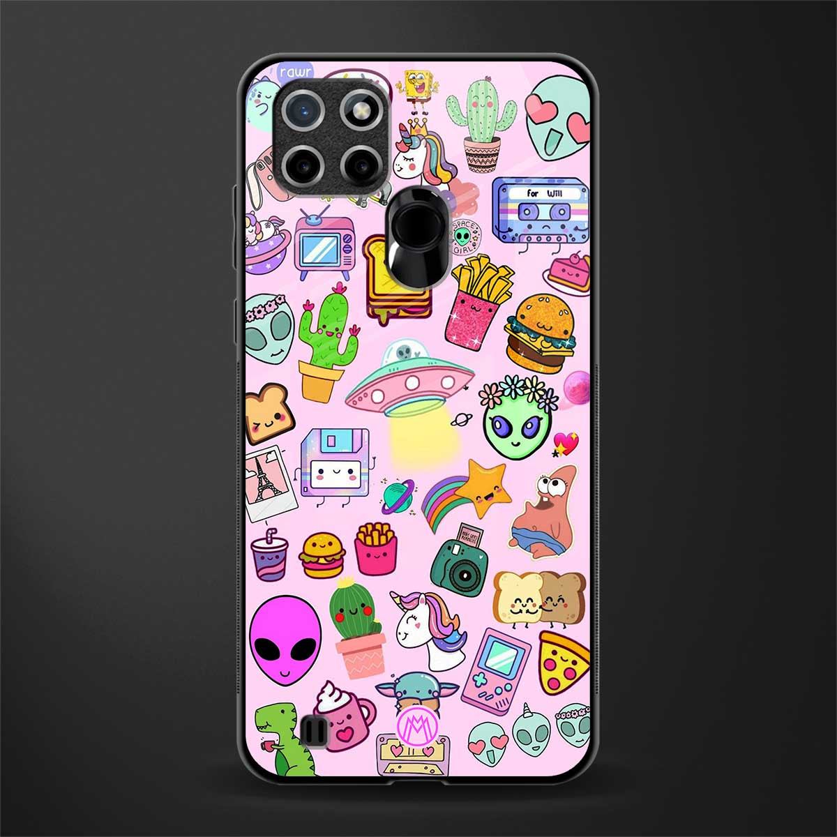 alien stickers studio glass case for realme c21 image