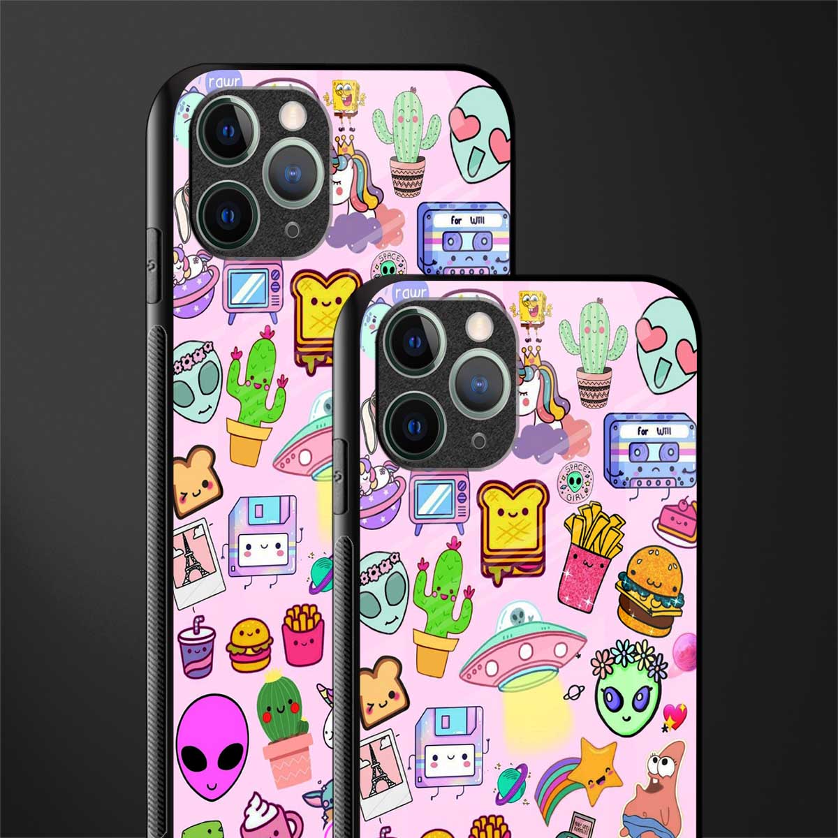 alien stickers studio glass case for iphone 11 pro image-2