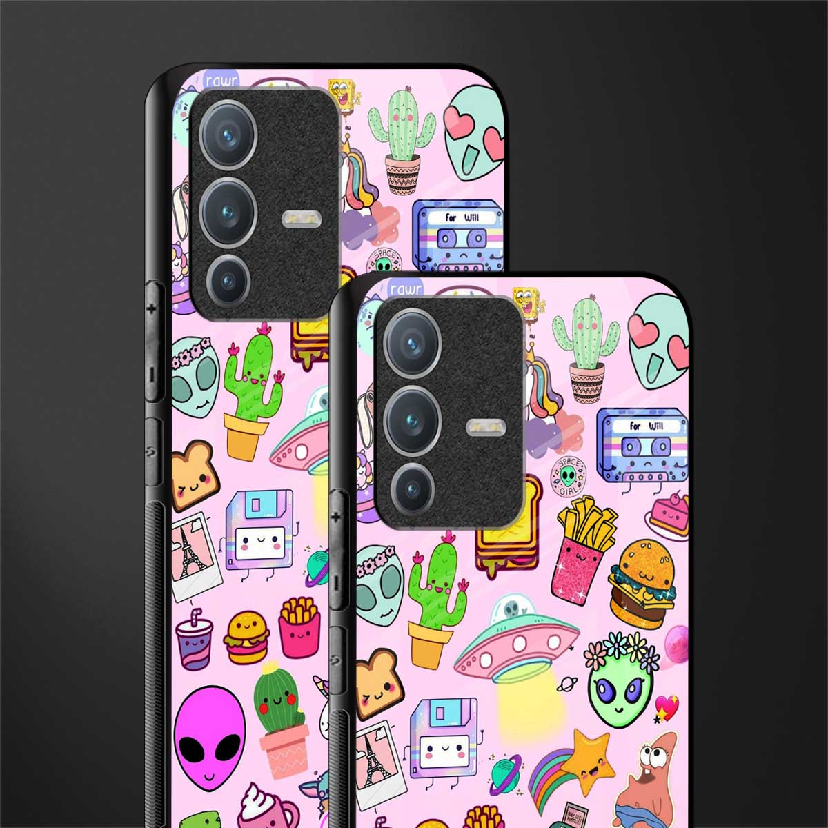 alien stickers studio glass case for vivo v23 pro 5g image-2
