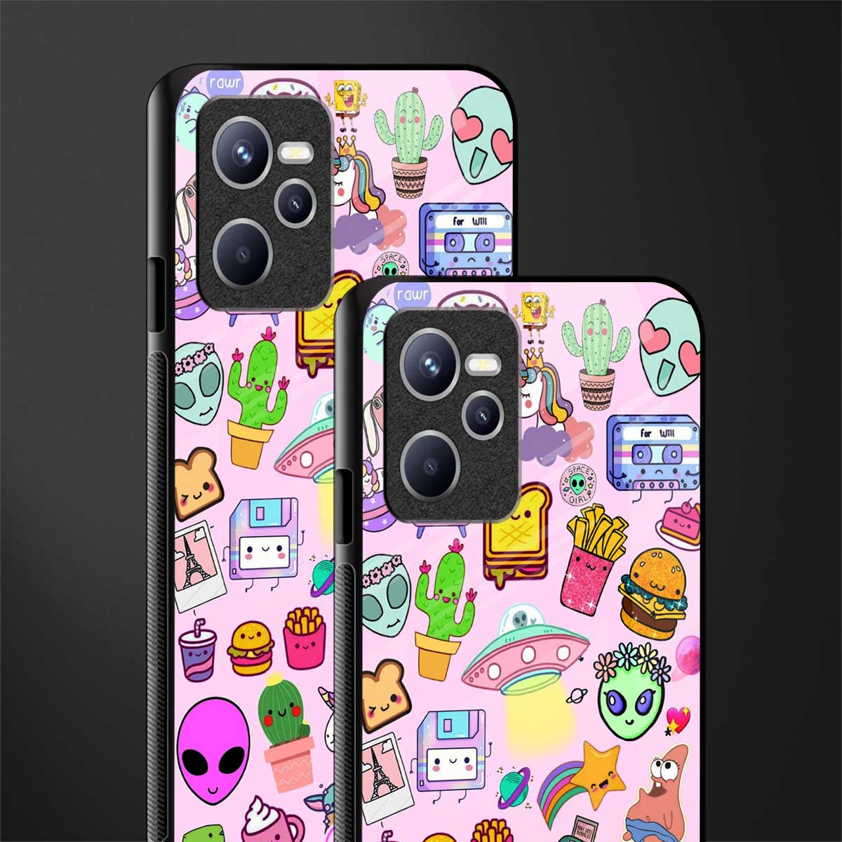 alien stickers studio glass case for realme c35 image-2