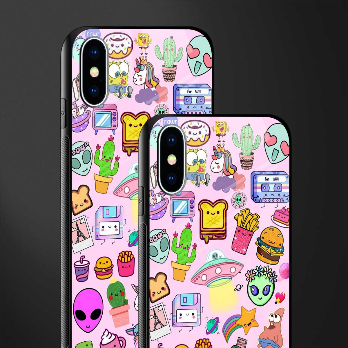 alien stickers studio glass case for iphone xs image-2
