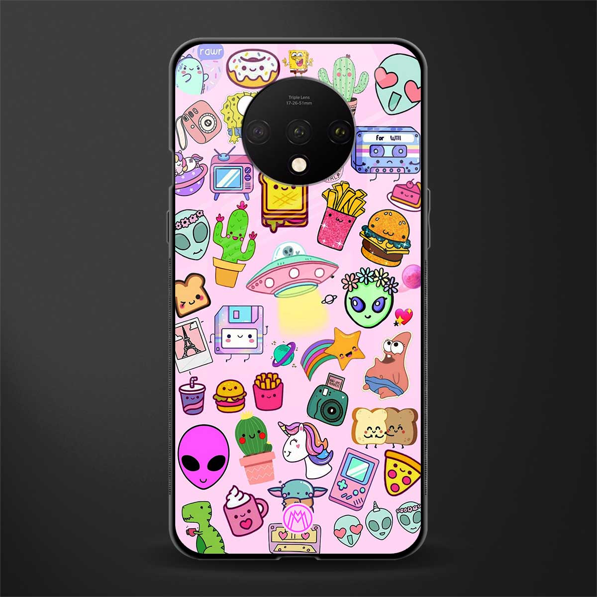 alien stickers studio glass case for oneplus 7t image