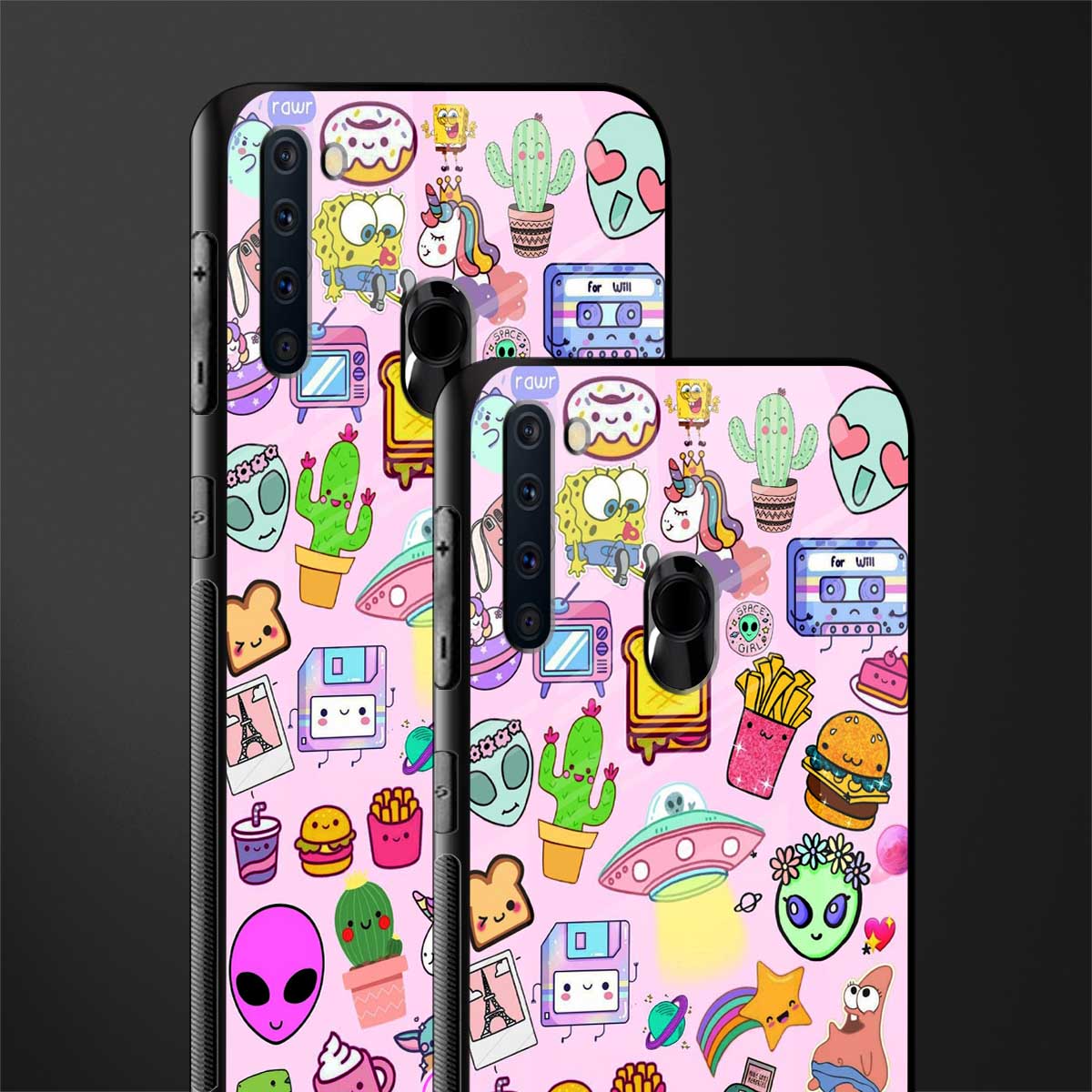 alien stickers studio glass case for samsung a21 image-2