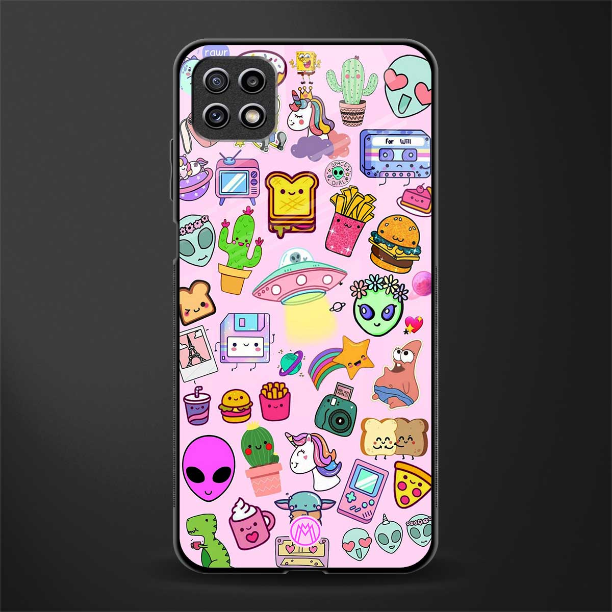 alien stickers studio back phone cover | glass case for samsung galaxy f42