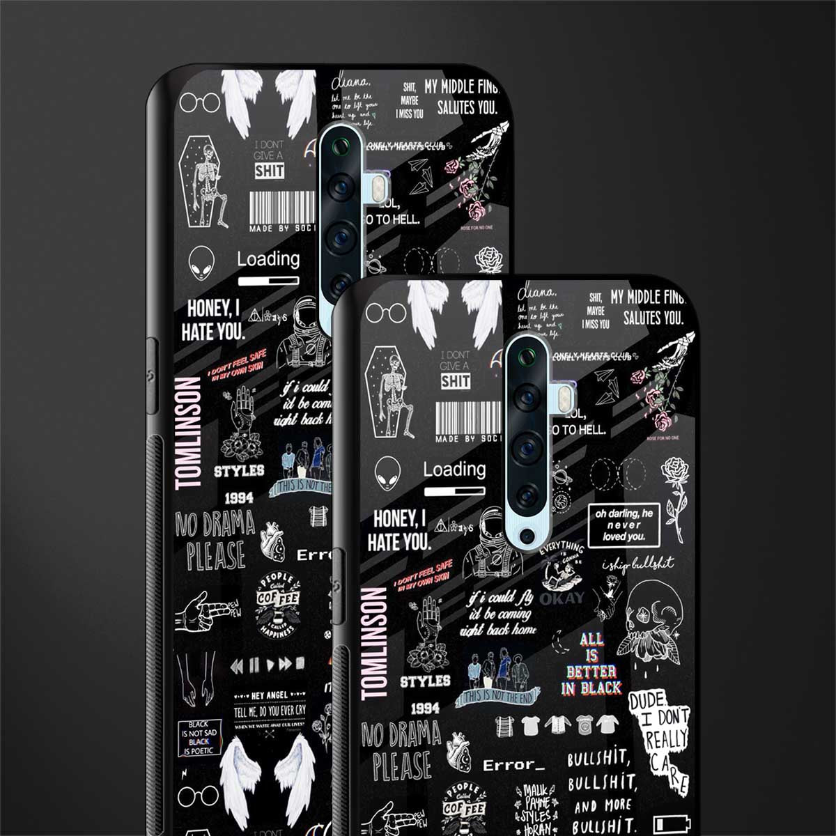 all is better in black glass case for oppo reno 2f image-2