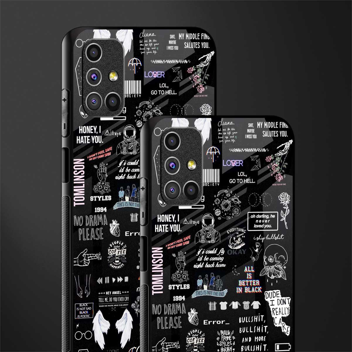 all is better in black glass case for samsung galaxy m31s image-2