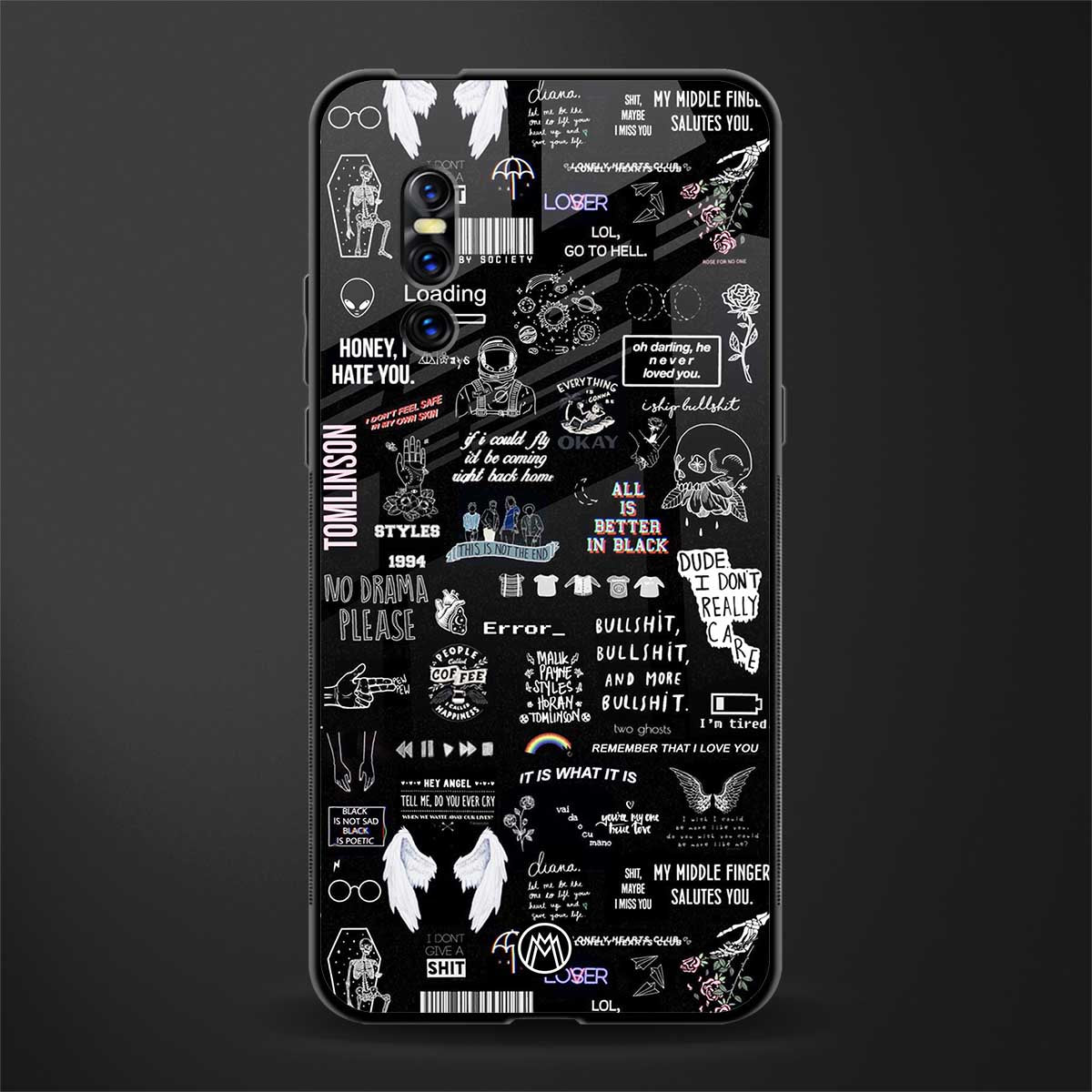 all is better in black glass case for vivo v15 pro image