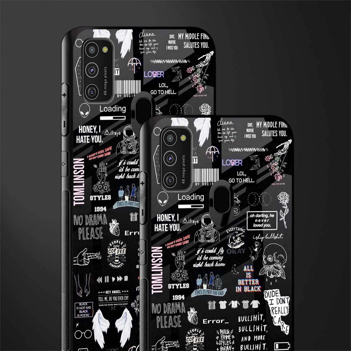 all is better in black glass case for samsung galaxy m21 image-2