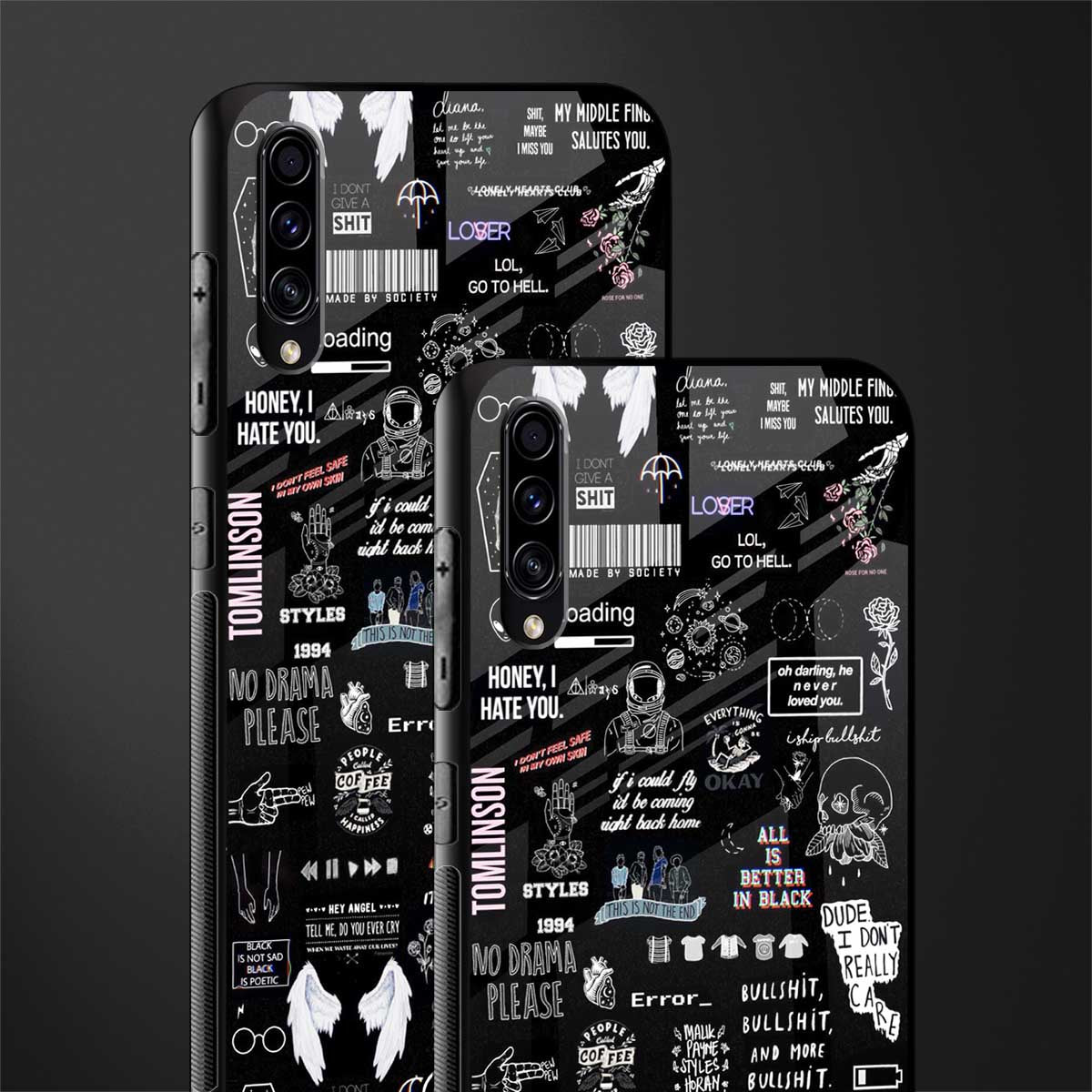 all is better in black glass case for samsung galaxy a70 image-2