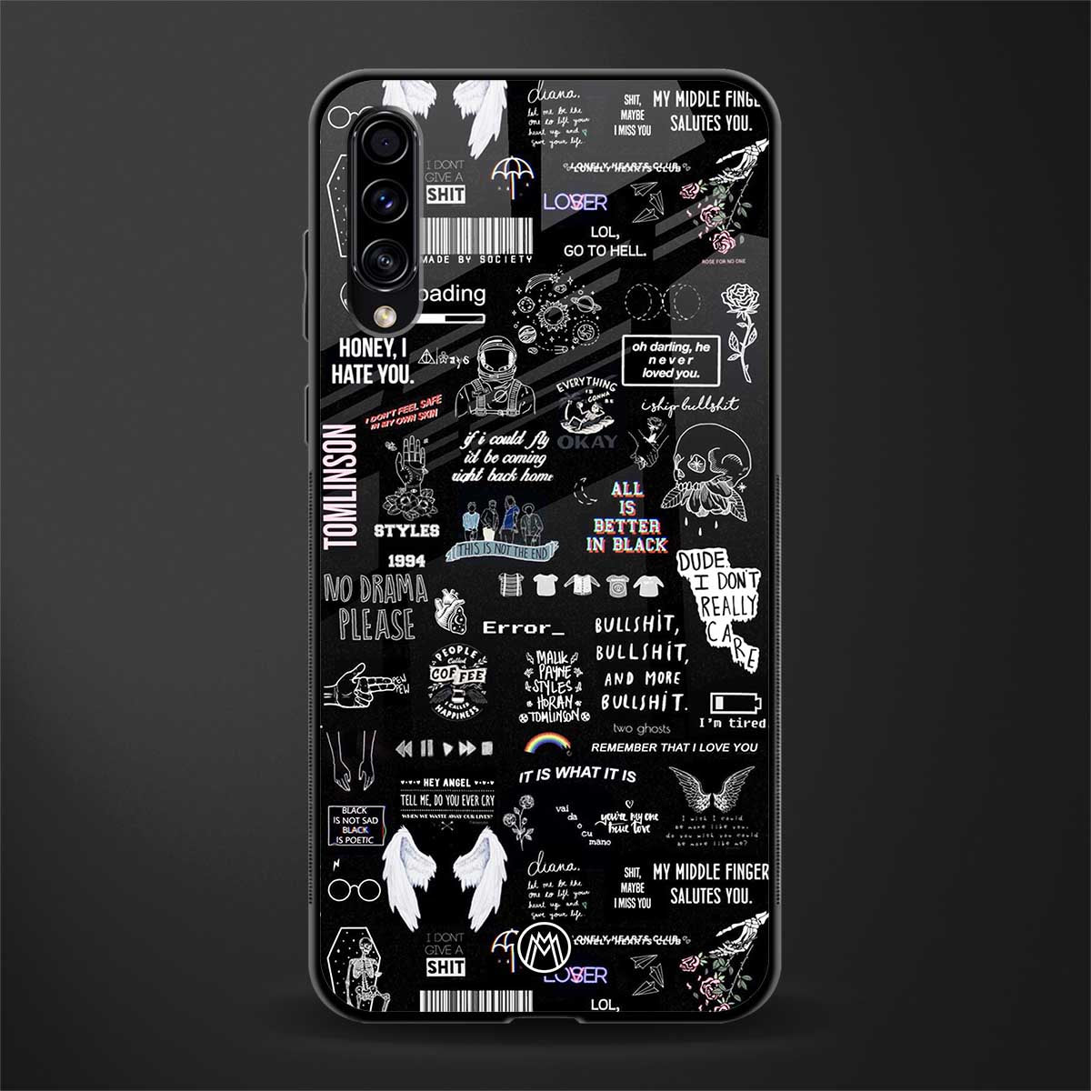 all is better in black glass case for samsung galaxy a70 image
