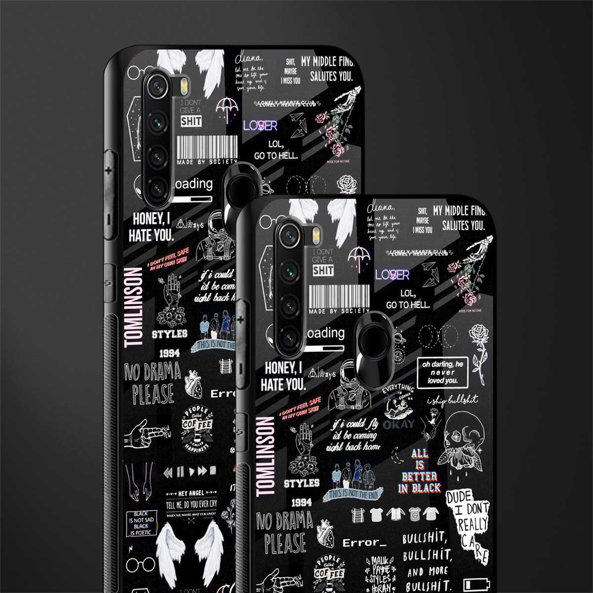 all is better in black glass case for redmi note 8 image-2