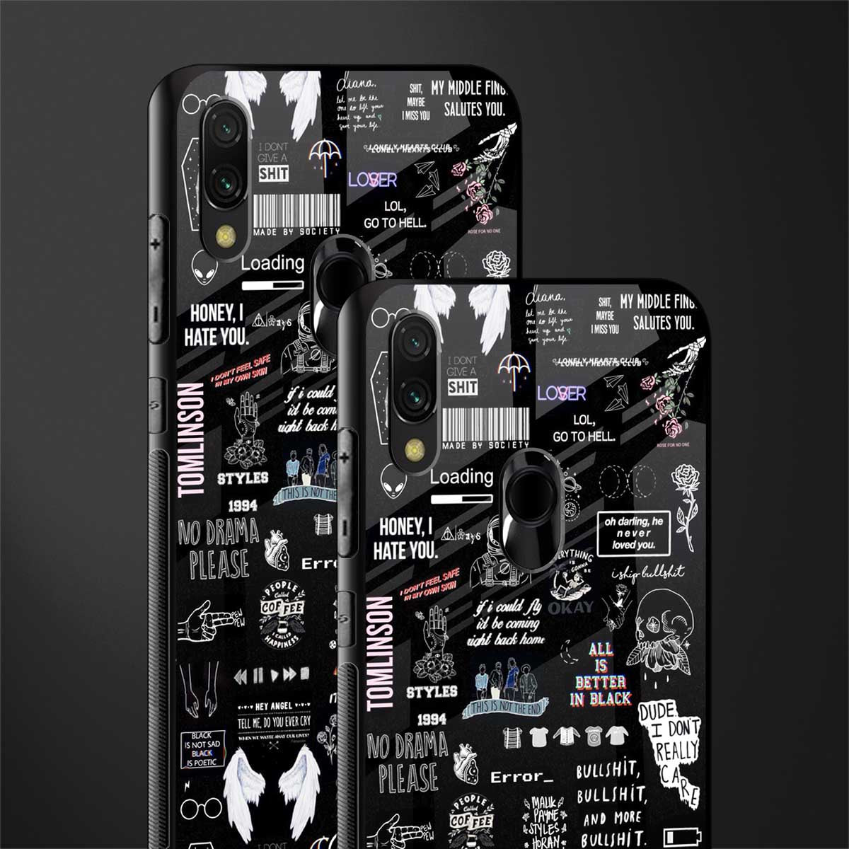 all is better in black glass case for redmi y3 image-2