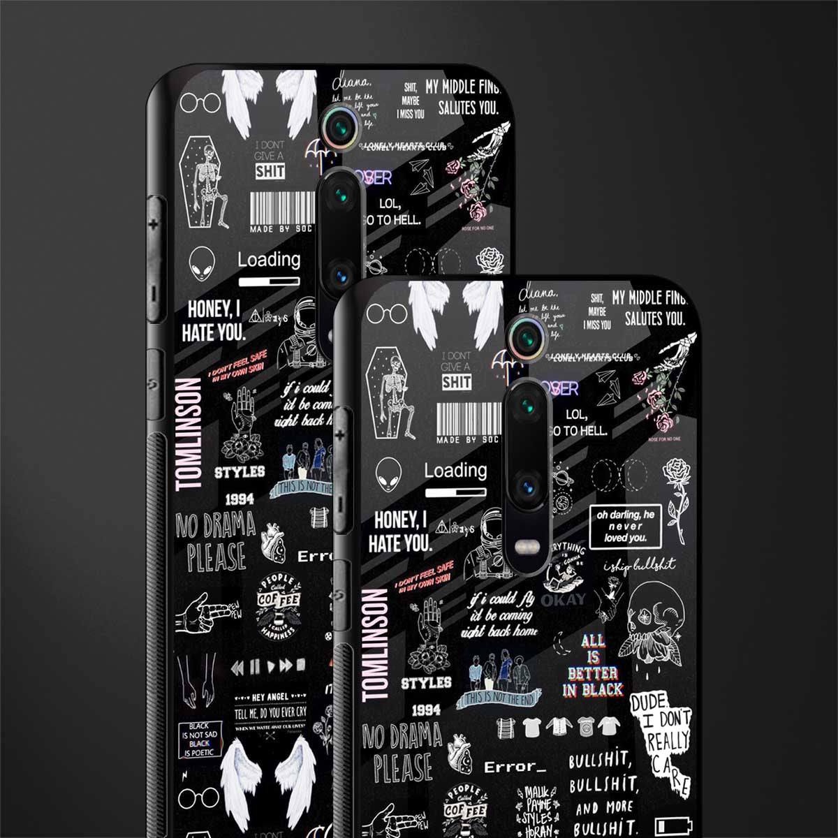 all is better in black glass case for redmi k20 pro image-2