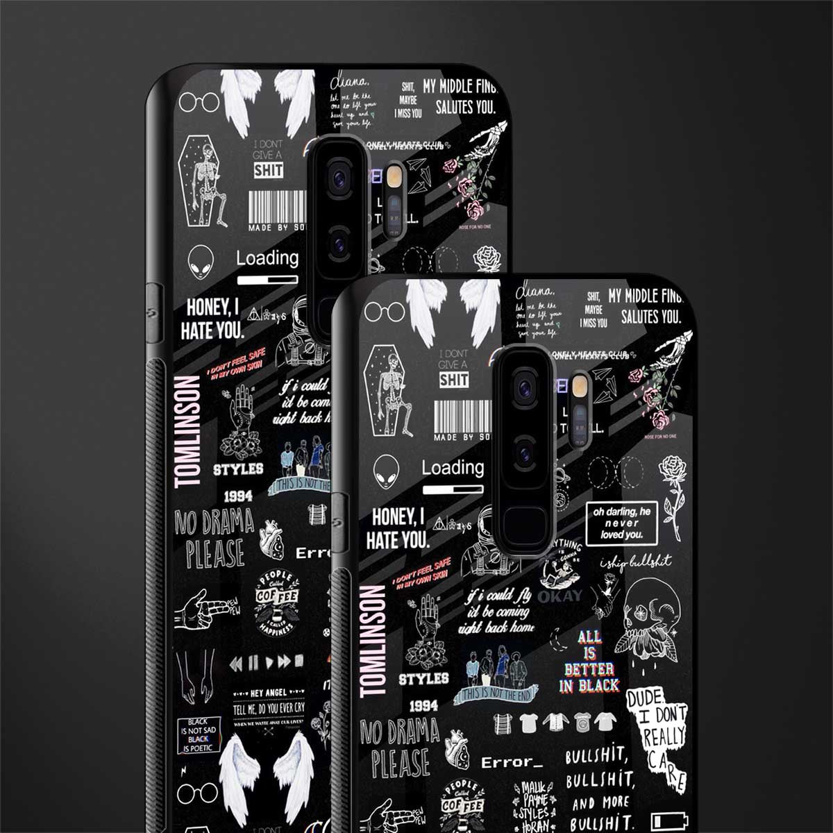 all is better in black glass case for samsung galaxy s9 plus image-2