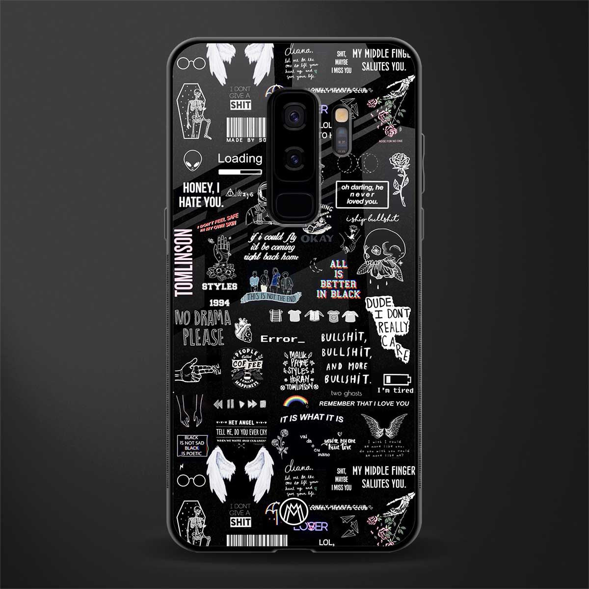 all is better in black glass case for samsung galaxy s9 plus image