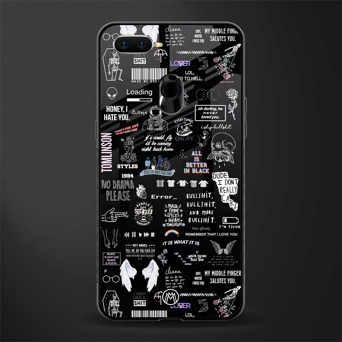 all is better in black glass case for oppo a12 image
