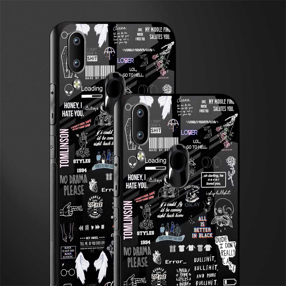all is better in black glass case for vivo y91 image-2