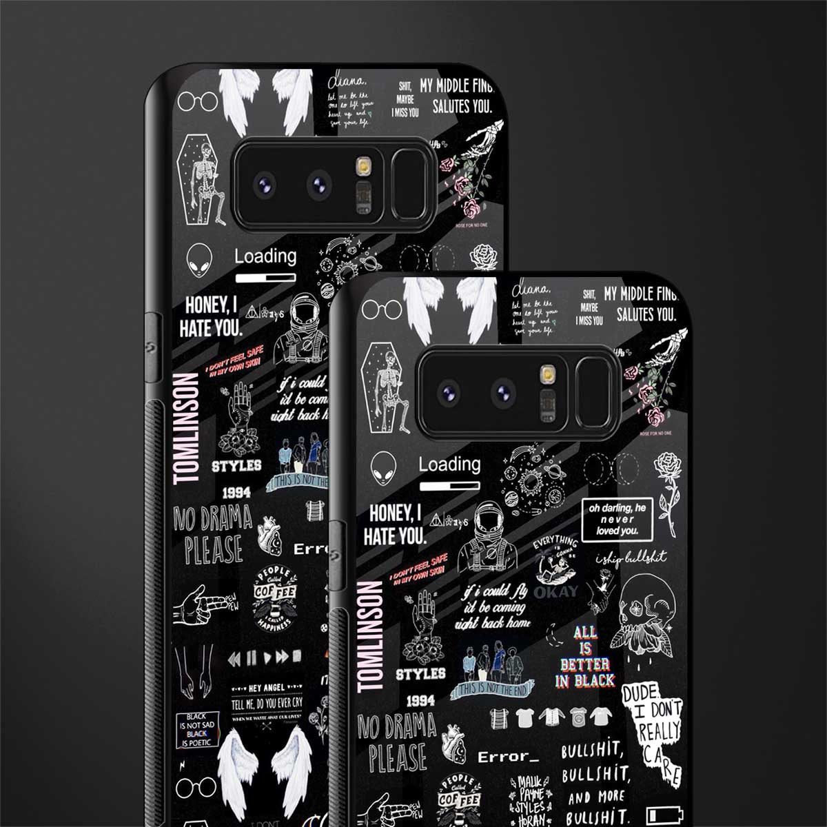 all is better in black glass case for samsung galaxy note 8 image-2