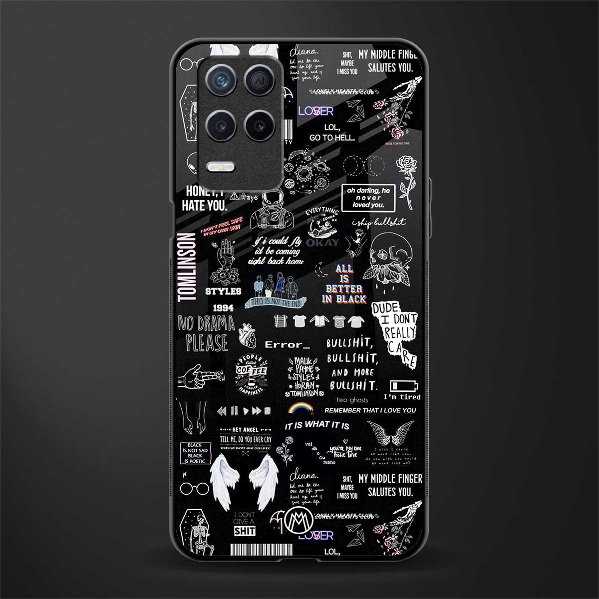All Is Better In Black Phone Cover for Realme 8s 5G Glass Case