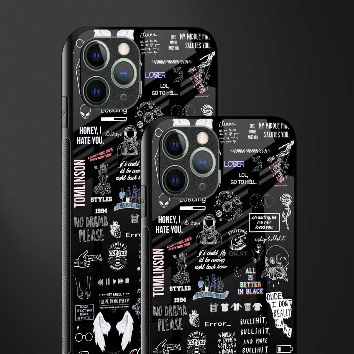 all is better in black glass case for iphone 11 pro image-2