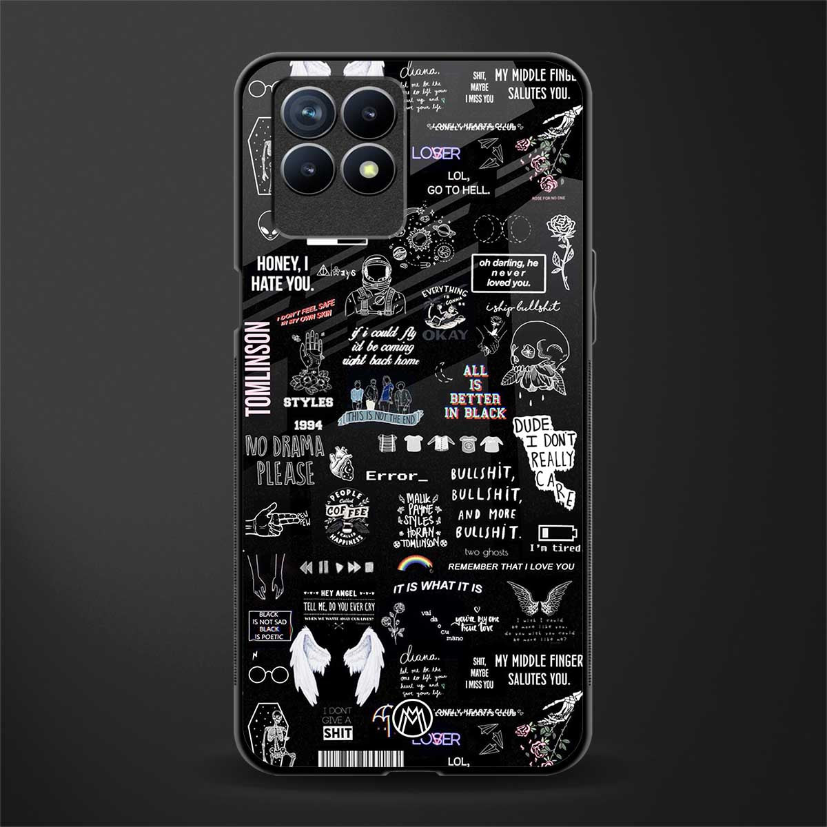 all is better in black glass case for realme 8i image