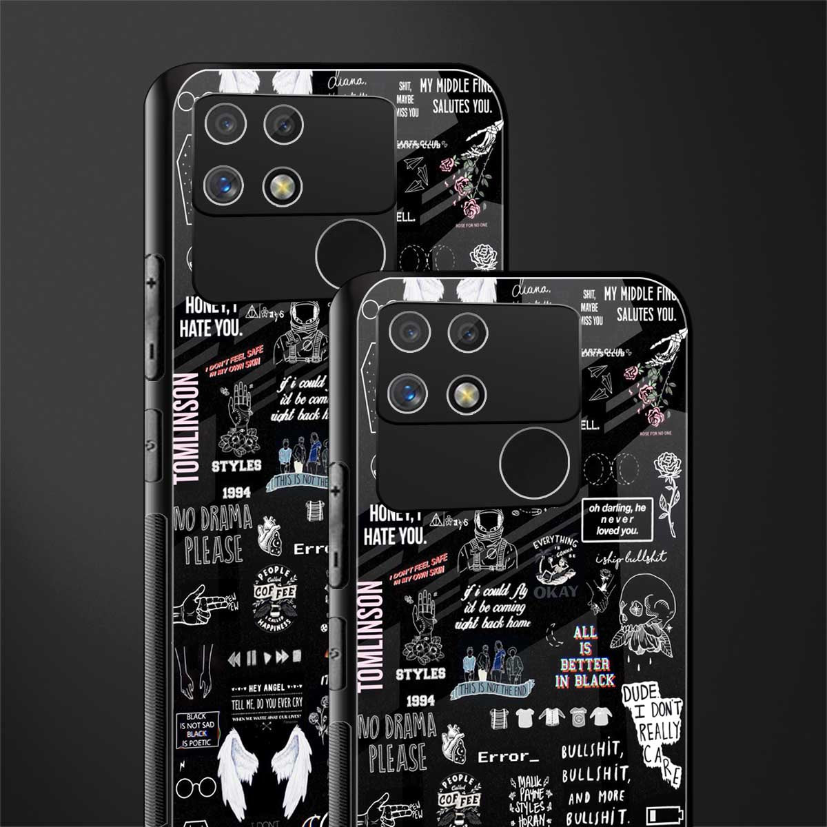 all is better in black back phone cover | glass case for realme narzo 50a