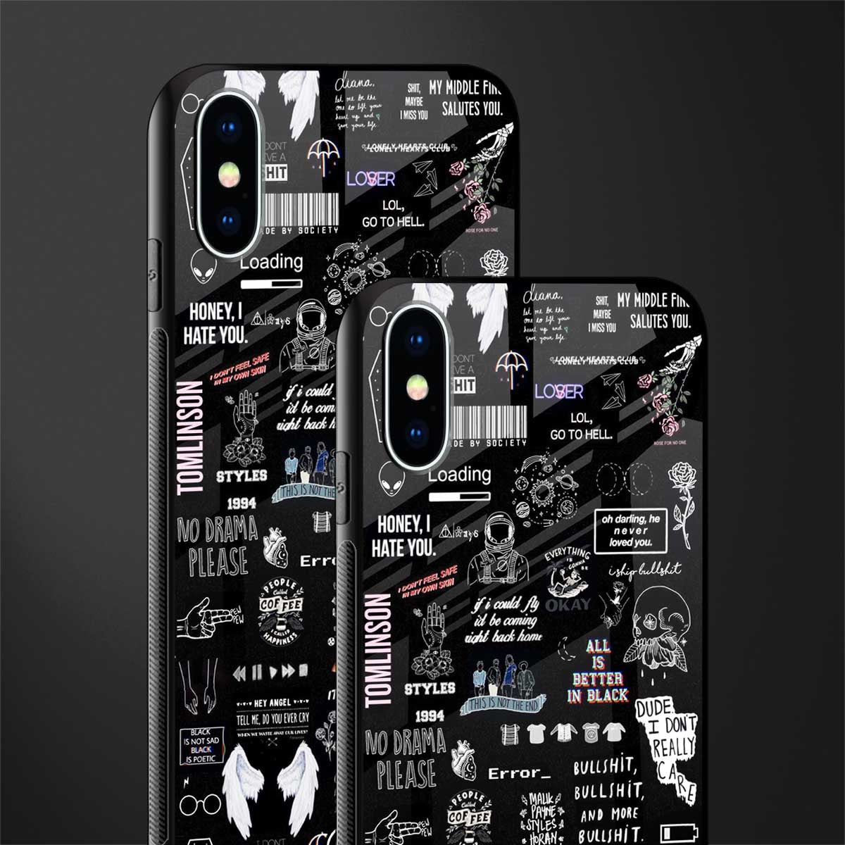 all is better in black glass case for iphone x image-2