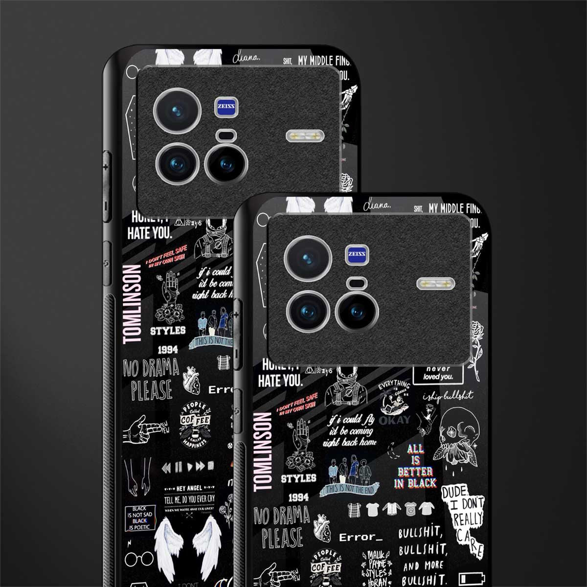 all is better in black glass case for vivo x80 image-2