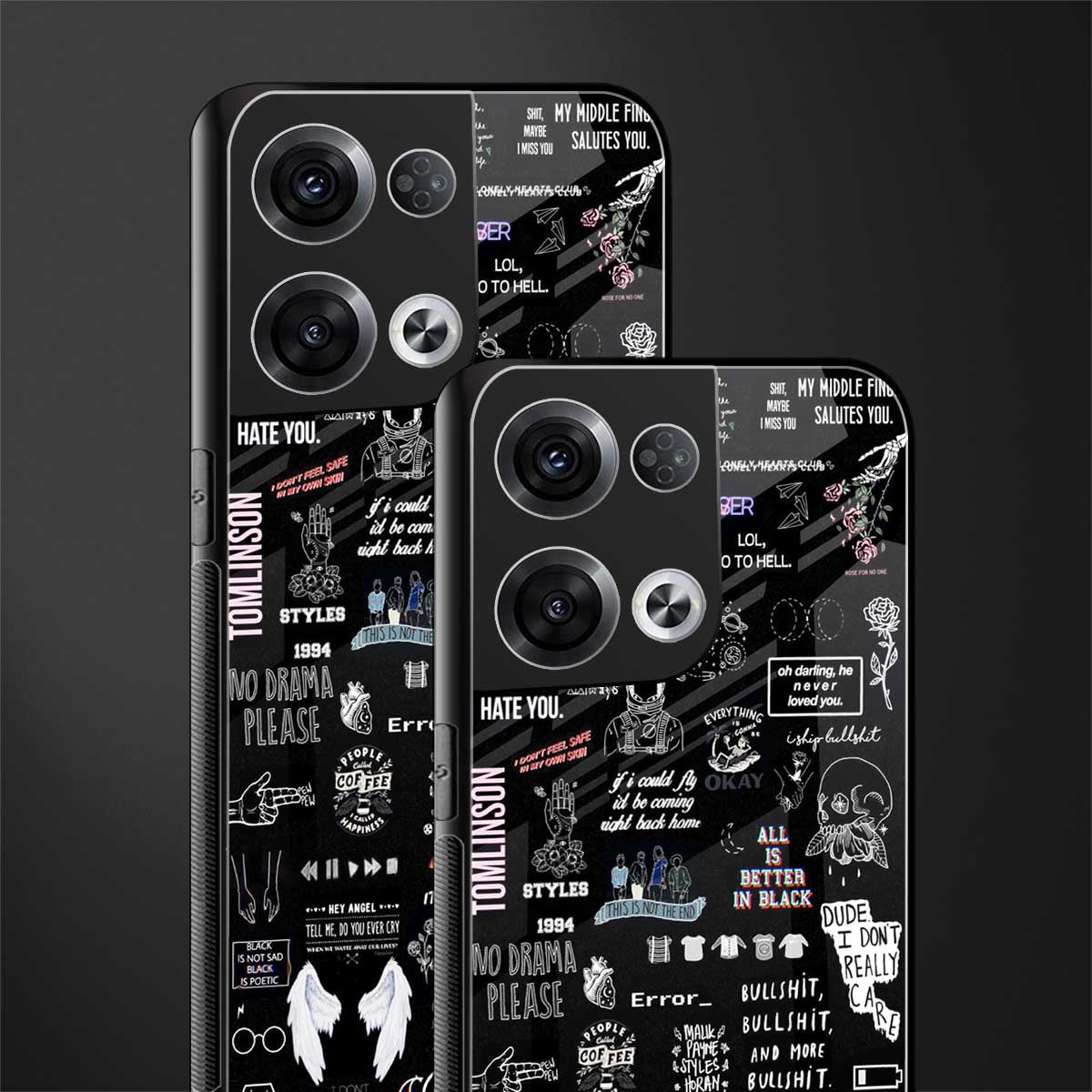 all is better in black back phone cover | glass case for oppo reno 8