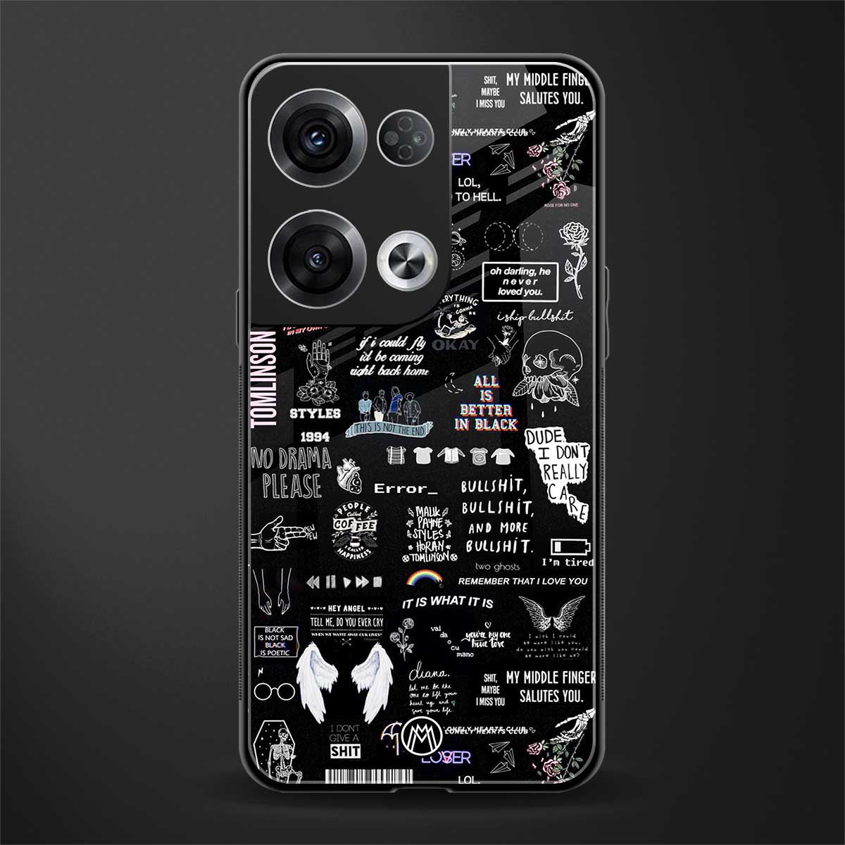 all is better in black back phone cover | glass case for oppo reno 8 pro