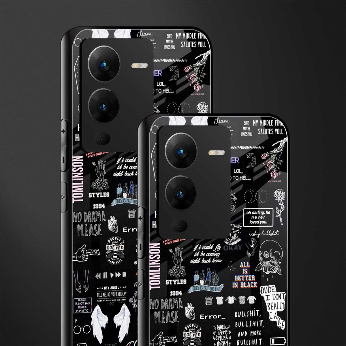 all is better in black back phone cover | glass case for vivo v25 pro 5g