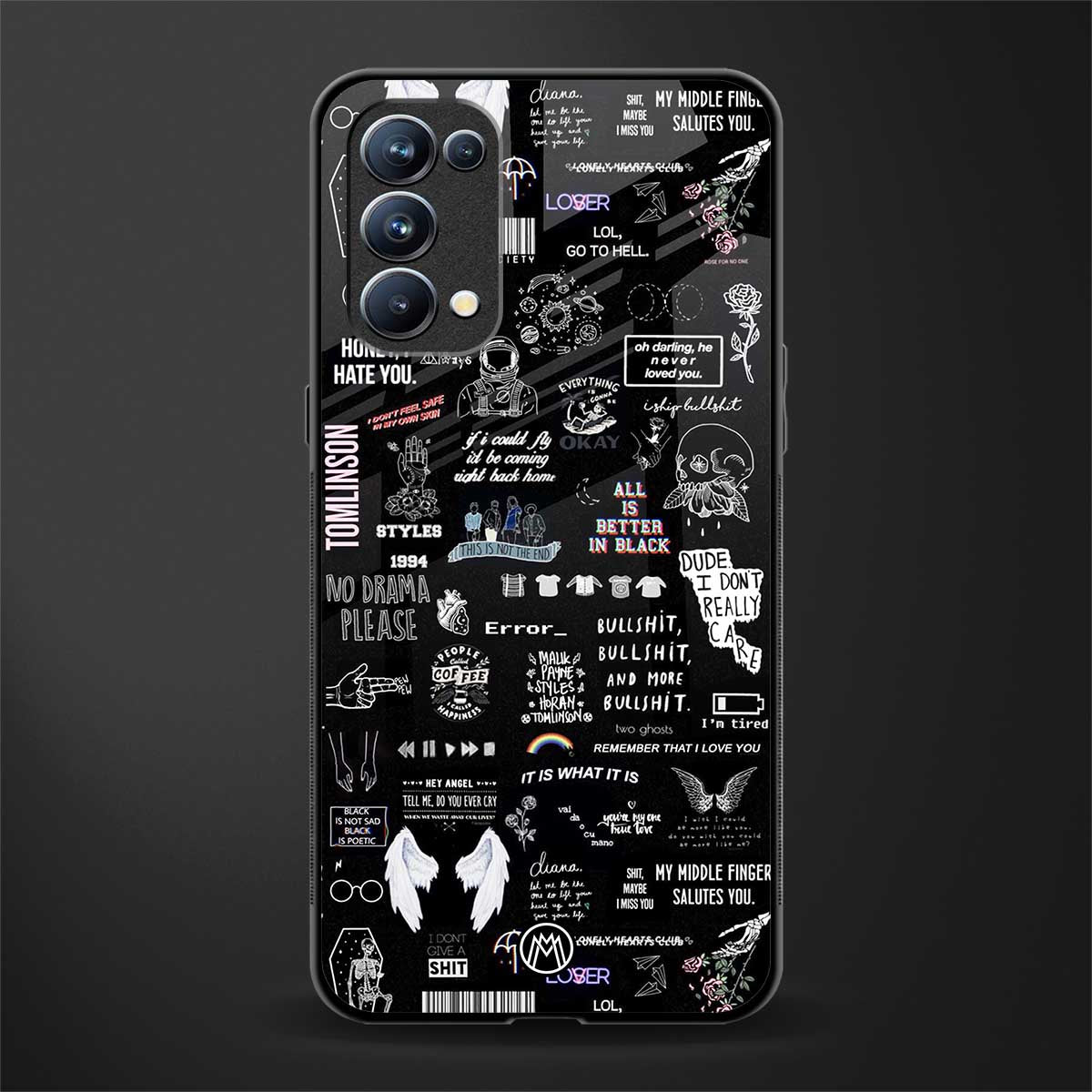 all is better in black back phone cover | glass case for oppo reno 5
