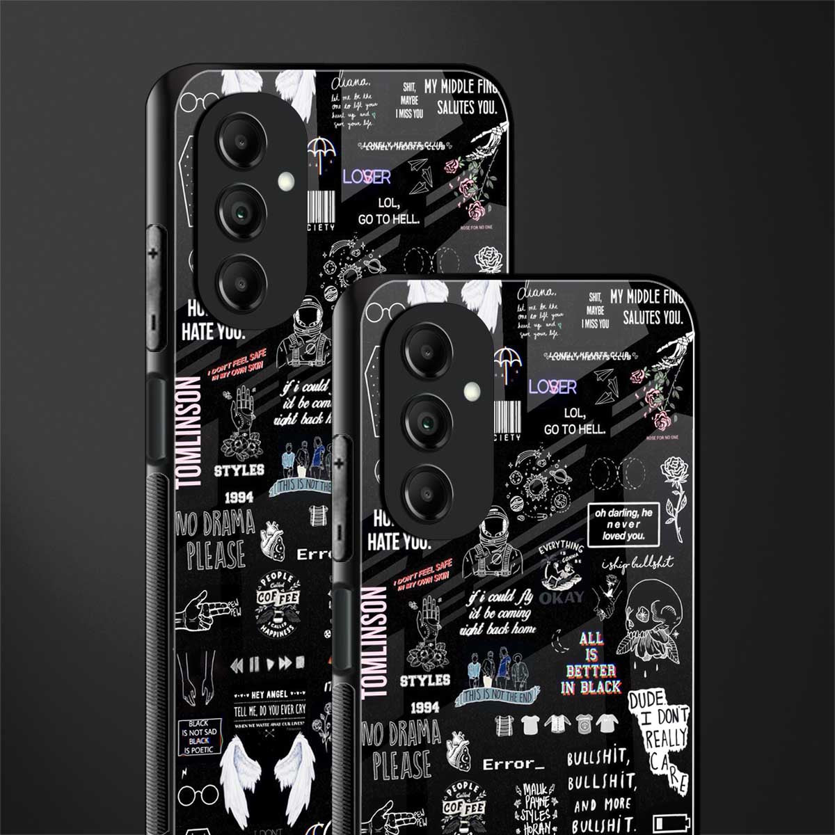 all is better in black back phone cover | glass case for samsung galaxy a14 5g