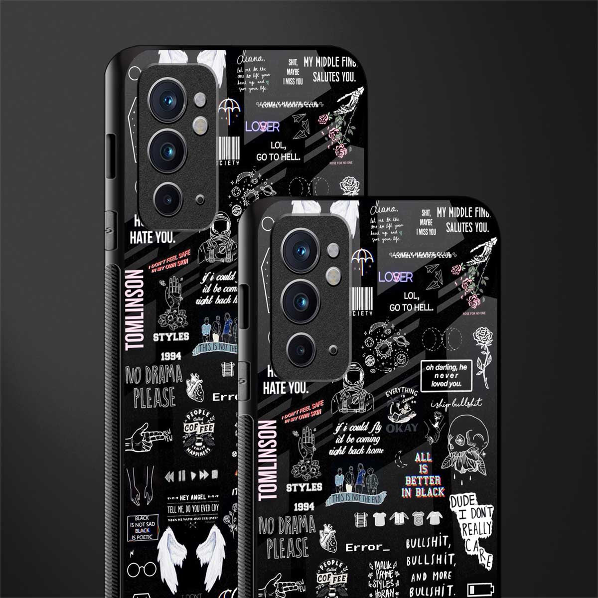 all is better in black glass case for oneplus 9rt image-2