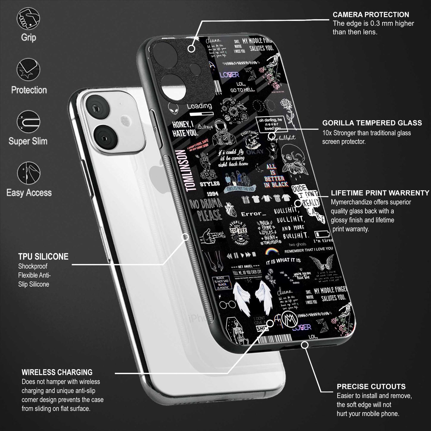 all is better in black glass case for vivo v23 pro 5g image-4