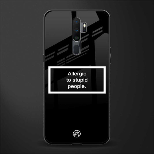 allergic to stupid people black glass case for oppo a5 2020 image