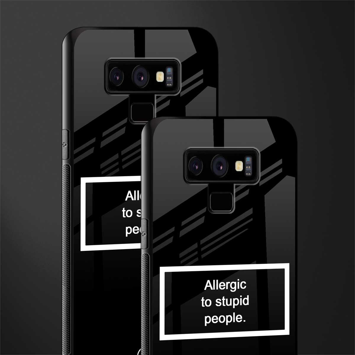 allergic to stupid people black glass case for samsung galaxy note 9 image-2
