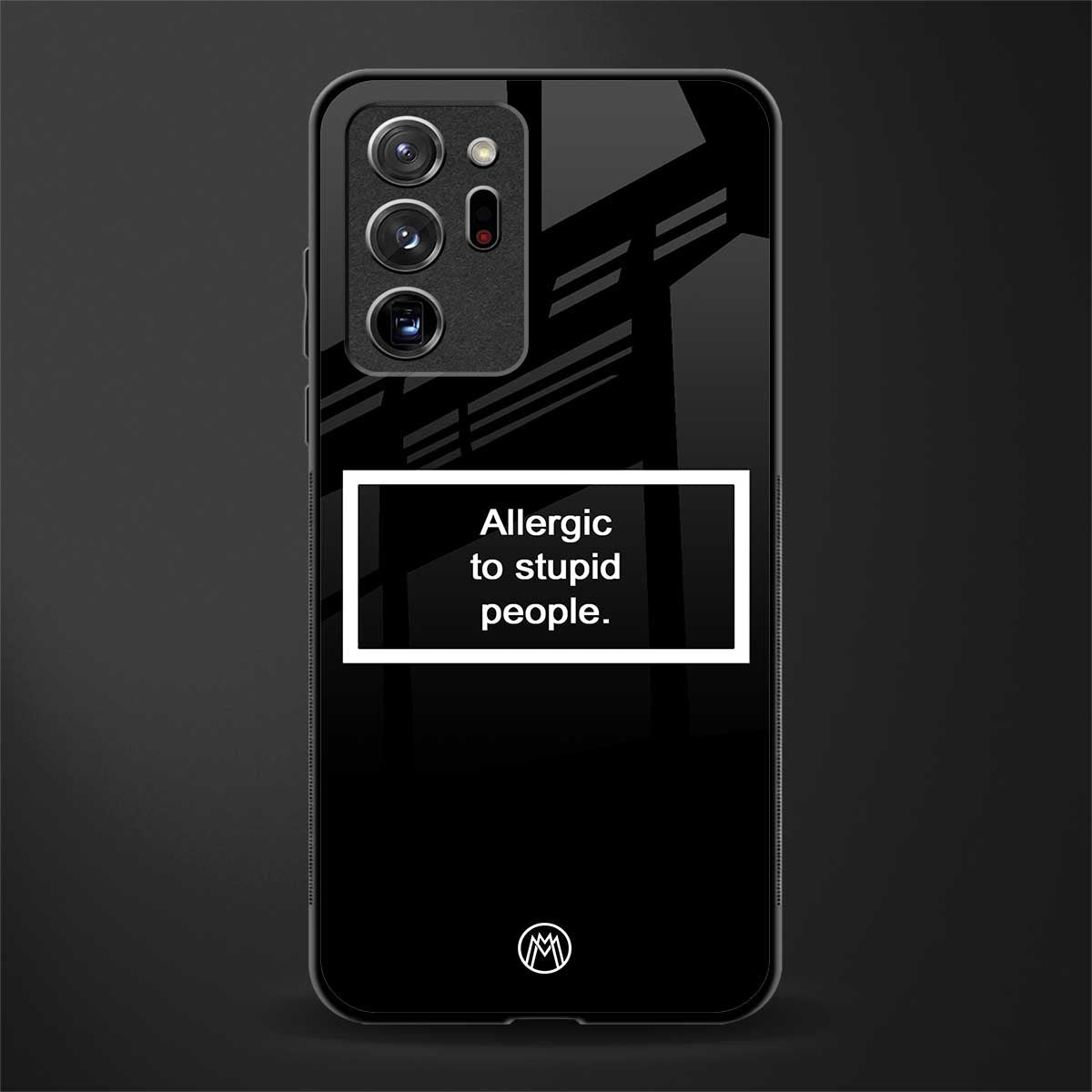 allergic to stupid people black glass case for samsung galaxy note 20 ultra 5g image