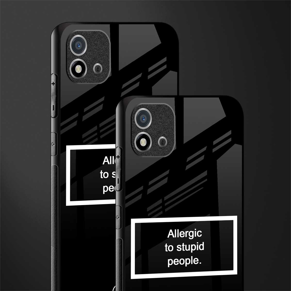 allergic to stupid people black glass case for realme c20 image-2