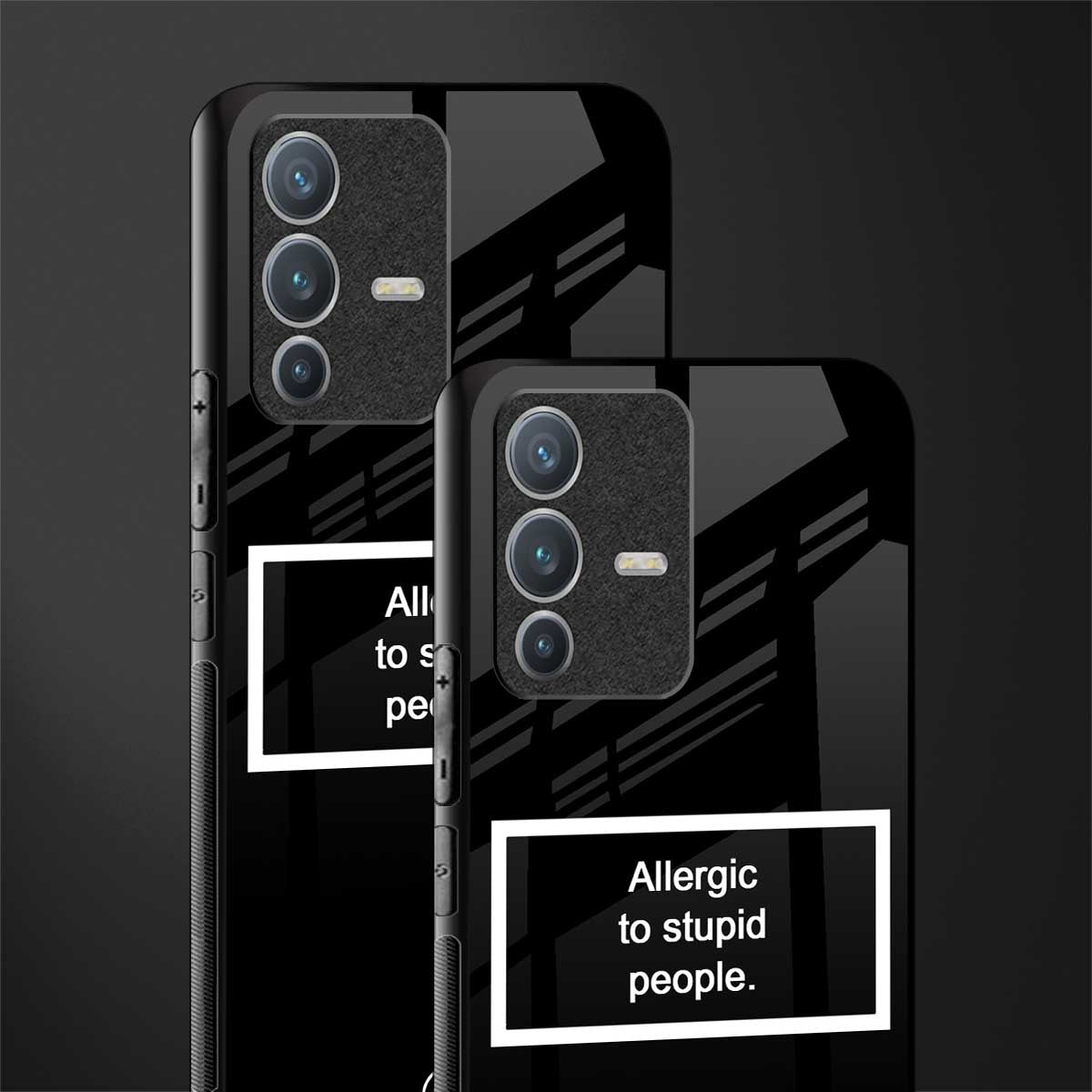 allergic to stupid people black glass case for vivo v23 pro 5g image-2
