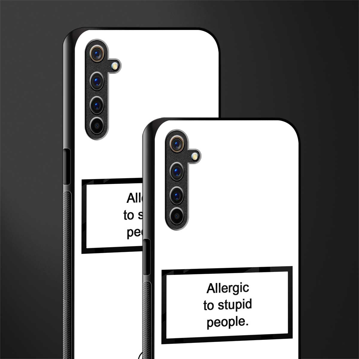 allergic to stupid people white glass case for realme 6i image-2